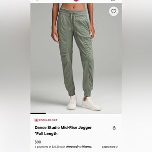 lululemon athletica Green Dance Studio Mid-Rise Jogger